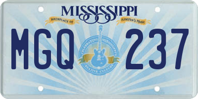 MS license plate MGQ237