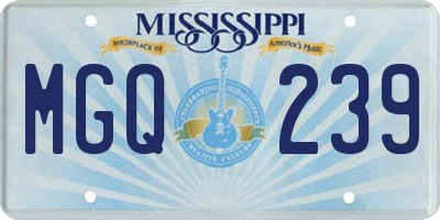 MS license plate MGQ239