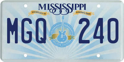 MS license plate MGQ240