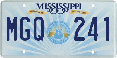 MS license plate MGQ241