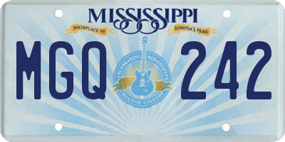 MS license plate MGQ242
