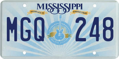 MS license plate MGQ248