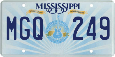MS license plate MGQ249