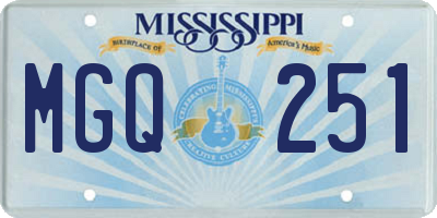 MS license plate MGQ251