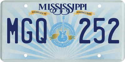 MS license plate MGQ252