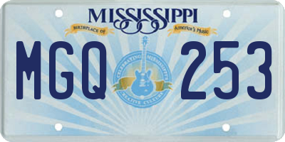 MS license plate MGQ253