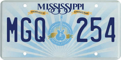 MS license plate MGQ254