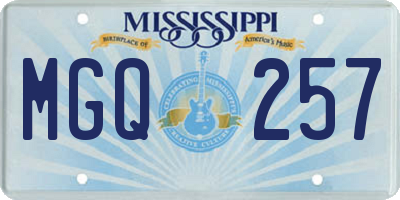 MS license plate MGQ257