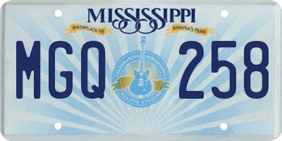 MS license plate MGQ258