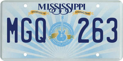 MS license plate MGQ263