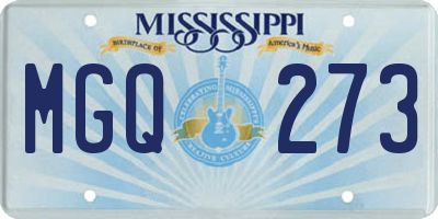 MS license plate MGQ273