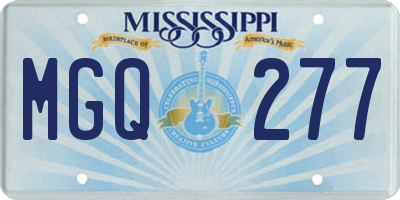 MS license plate MGQ277