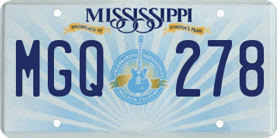 MS license plate MGQ278