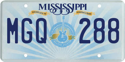 MS license plate MGQ288