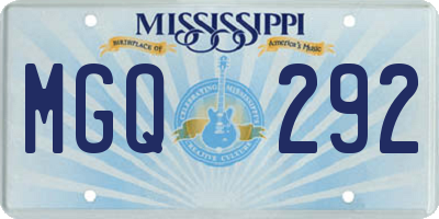 MS license plate MGQ292