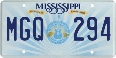 MS license plate MGQ294