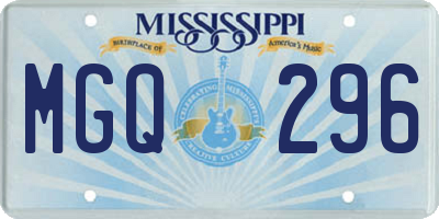 MS license plate MGQ296