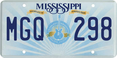 MS license plate MGQ298