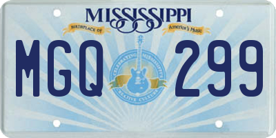 MS license plate MGQ299
