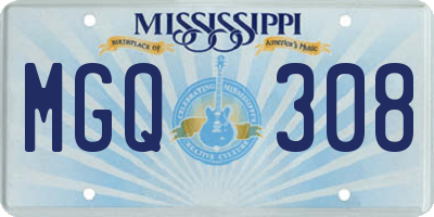 MS license plate MGQ308