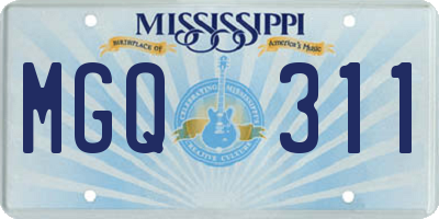 MS license plate MGQ311