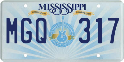 MS license plate MGQ317