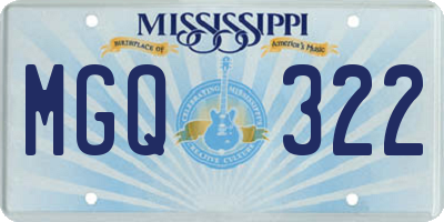 MS license plate MGQ322