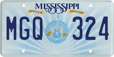 MS license plate MGQ324