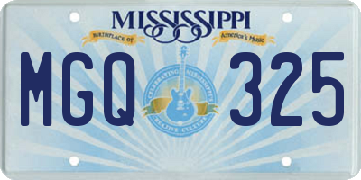 MS license plate MGQ325
