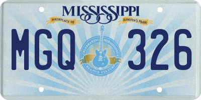 MS license plate MGQ326