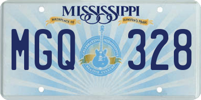 MS license plate MGQ328