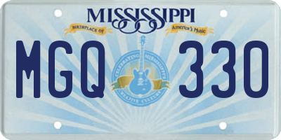 MS license plate MGQ330
