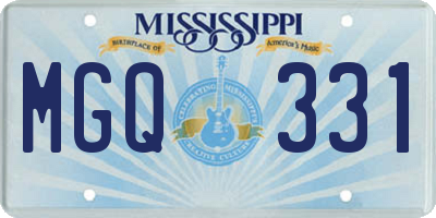MS license plate MGQ331