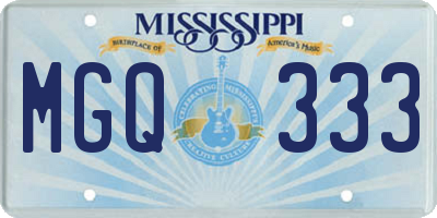 MS license plate MGQ333