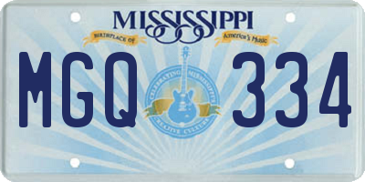 MS license plate MGQ334