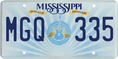 MS license plate MGQ335