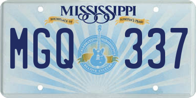 MS license plate MGQ337
