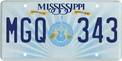 MS license plate MGQ343
