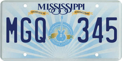MS license plate MGQ345
