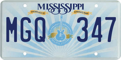 MS license plate MGQ347
