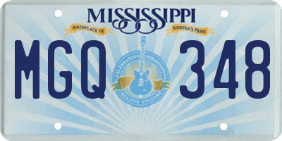 MS license plate MGQ348