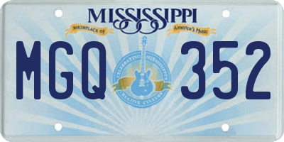 MS license plate MGQ352