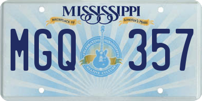 MS license plate MGQ357