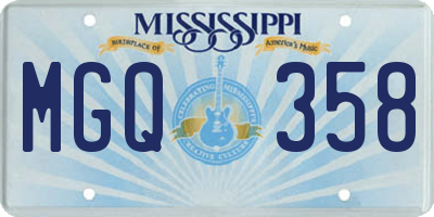 MS license plate MGQ358