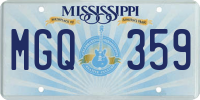 MS license plate MGQ359
