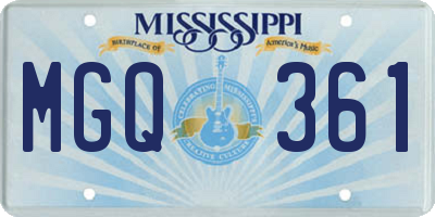 MS license plate MGQ361