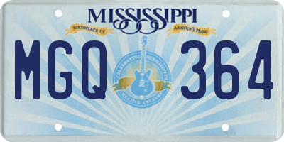 MS license plate MGQ364