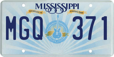 MS license plate MGQ371