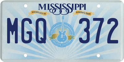 MS license plate MGQ372
