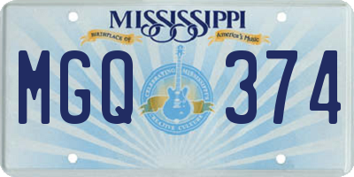 MS license plate MGQ374